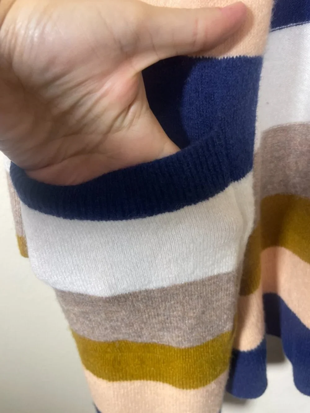 Madewell Cardigan Wool Alpaca Blend Multi Color Striped Academic M Flawed! - Picture 2 of 7